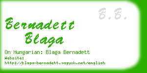 bernadett blaga business card